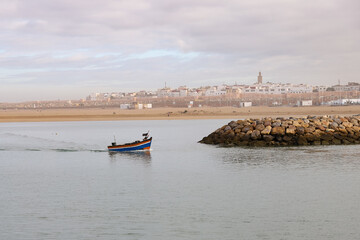 Obraz premium Fisher Boat in Rabat, Morocco