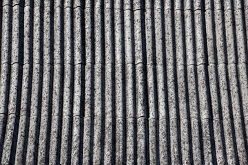 a close-up with a corrugated roof