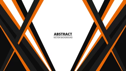 Fotobehang Vector abstract background with orange and black geometric shapes and lines. Colored modern sports abstract background. Vector illustration © Biod