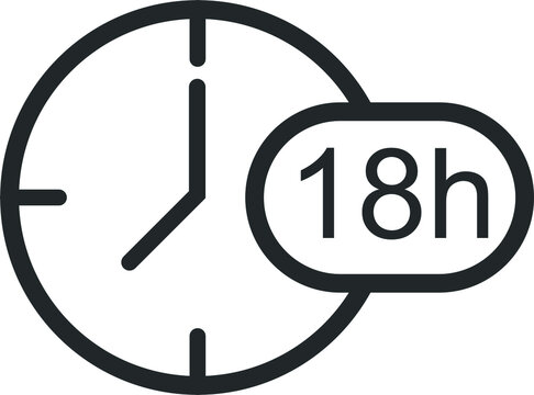 18 hour timer icon, timer icon vector