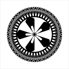 Polynesian Style Circular Shape Tattoo M_2205004