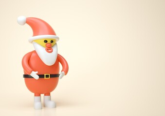 Red Santa Claus Christmas New Year 3d render