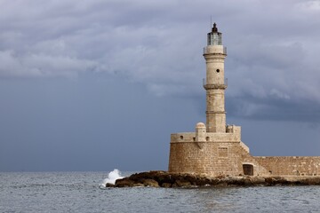 crete lighthouse at chania