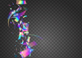 Obraz premium Transparent Effect. Festive Art. Blur Design. Kaleidoscope Sparkles. Retro Vaporwave Illustration. Fiesta Foil. Violet Metal Glitter. Holographic Confetti. Blue Transparent Effect