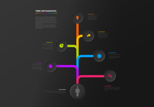 Dark Tree Infographics Template with Various Diversity Options