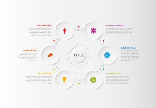 Infographic Circle Template with Six Elements