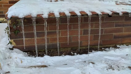 Icicles from the roof