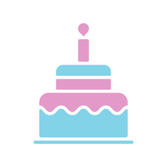 Birthday cake vector isolated glyph icon