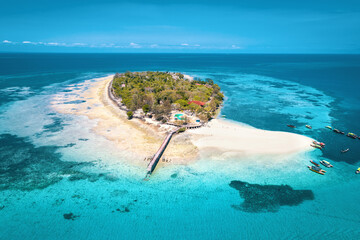 Aerial view of Prison Island, Zanzibar
