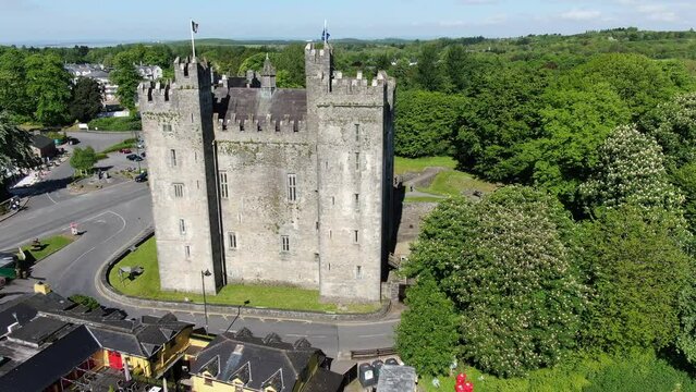 Bunratty Castle in County Limerick, View of the castle and surrounding area. Bunratty, Ireland May,13, 2022