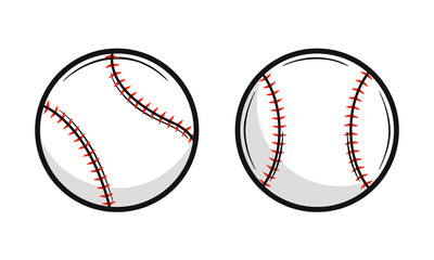 Baseball ball icons isolated on white background. Vintage baseball ball set. Design elements for logo, poster, emblem. Sport ball icons. Vector illustration