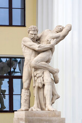 Stone sculpture "Hercules strangling Antey", sculptor Pimenov, 1809-1811. Saint Petersburg Mining University