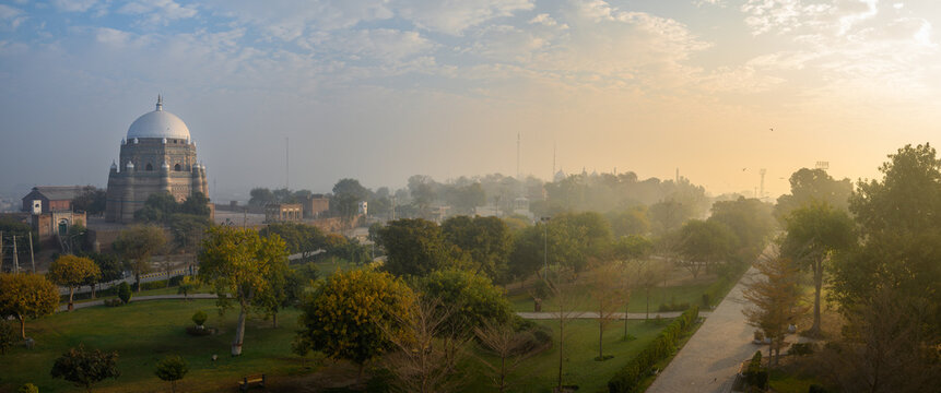 Picturesque  View of Qasim Bagh Park in Multan, Pakistan.