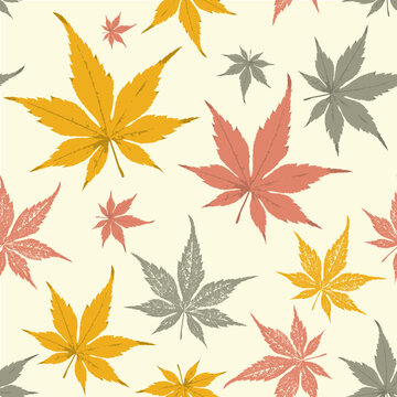 Fall autumn leaf Wallpaper, Luxury nature leaves pattern design, Golden leaf arts,  design for fabric , print, cover, banner and invitation, Vector illustration