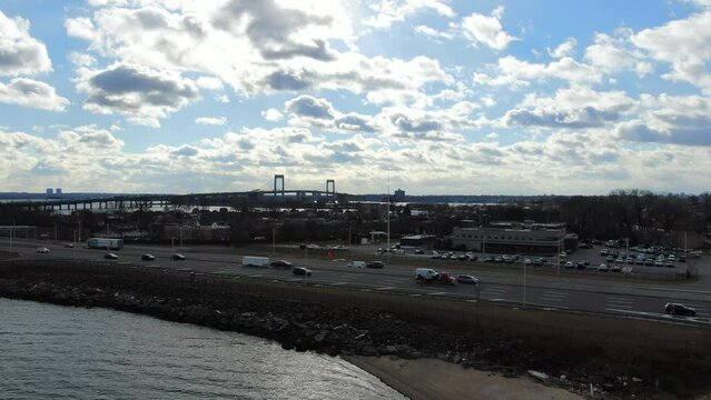Distant View of the Whitestone Bridge and Waterfront Homes in the Bronx - Pt. 1