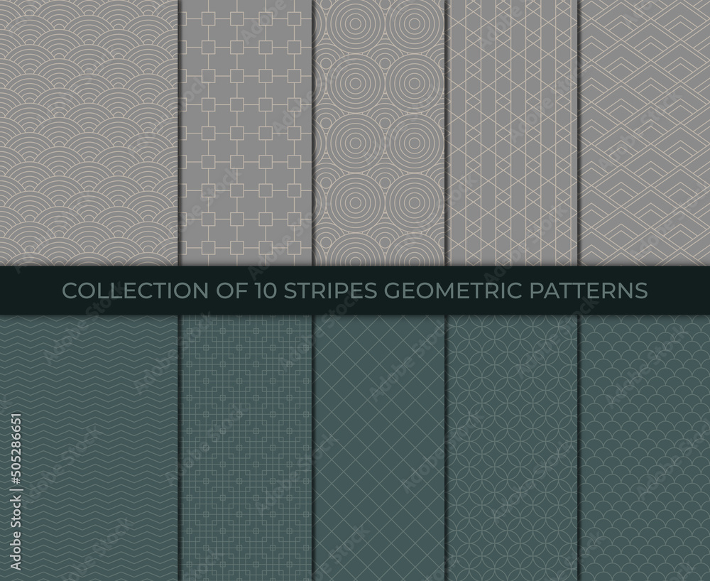 Poster collection of geometric minimalistic patterns. linear ornament decoration. simple striped textures. 