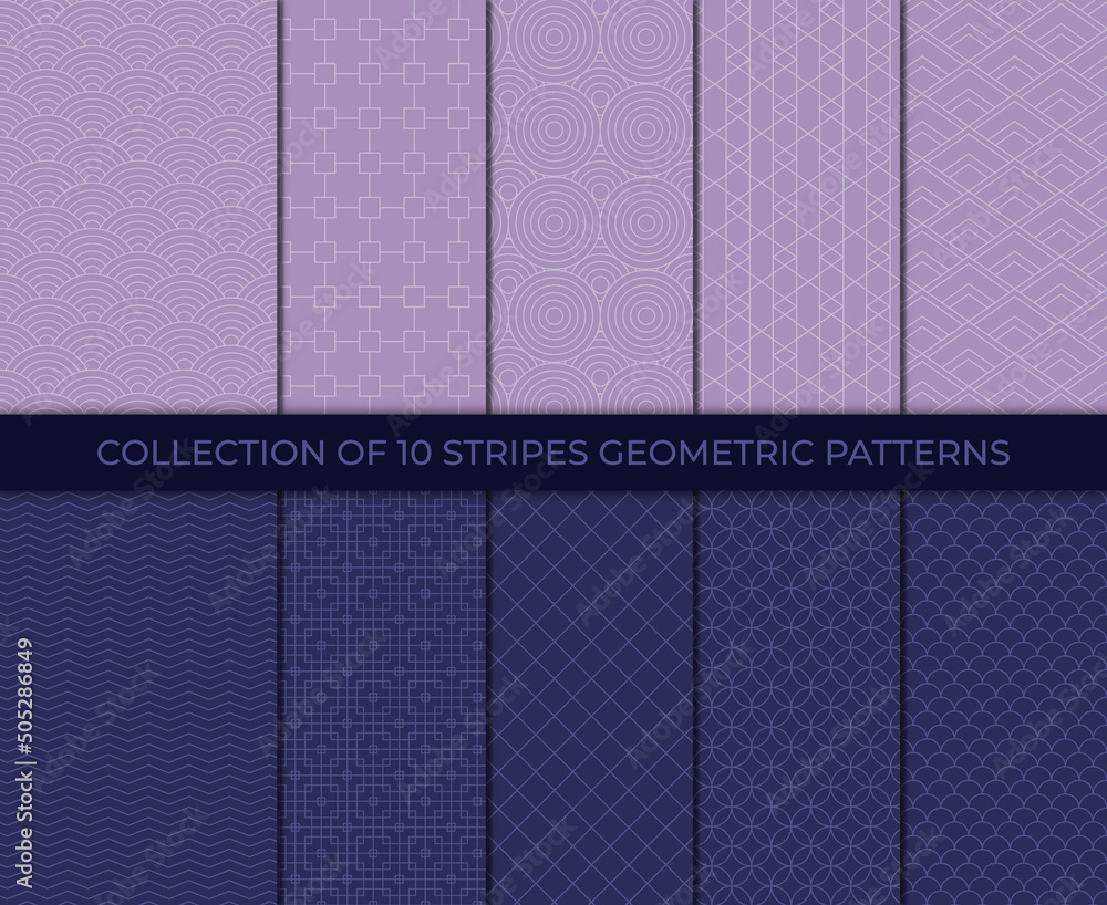 Poster collection of geometric minimalistic patterns. linear ornament decoration. simple striped textures. 