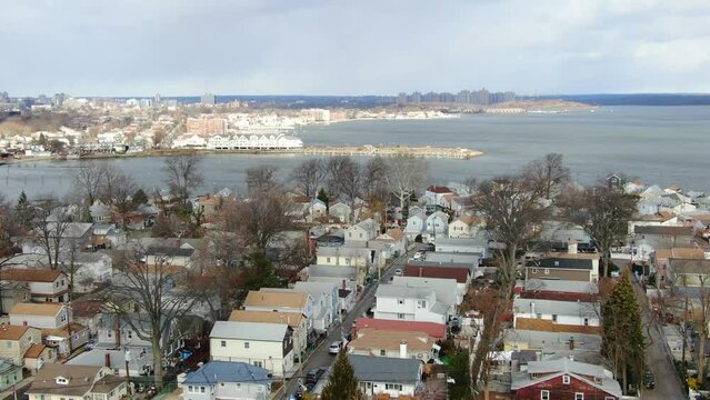 Birds Eye View of Waterfront Homes in the Bronx