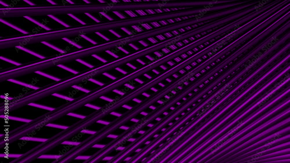 Poster purple and blue background.motion.bright stripes in abstraction that move in 3d format.