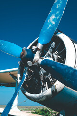 Blue blades of an old plane