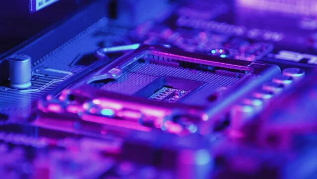 Modern computer motherboard and CPU slot