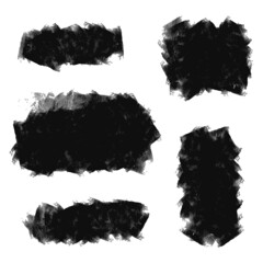 Fototapeta premium Collection of vector brush hand drawn graphic element. Set of vector brush strokes isolated on white background. vector illustration.