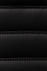 Black leather with parallel seams