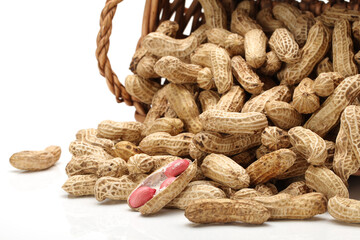 peanuts on white background