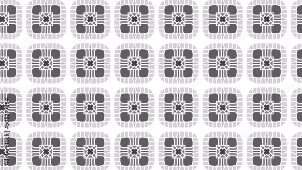 Poster loop video of seamless pattern with grey and white decorative patchwork tiles. can be used on packag