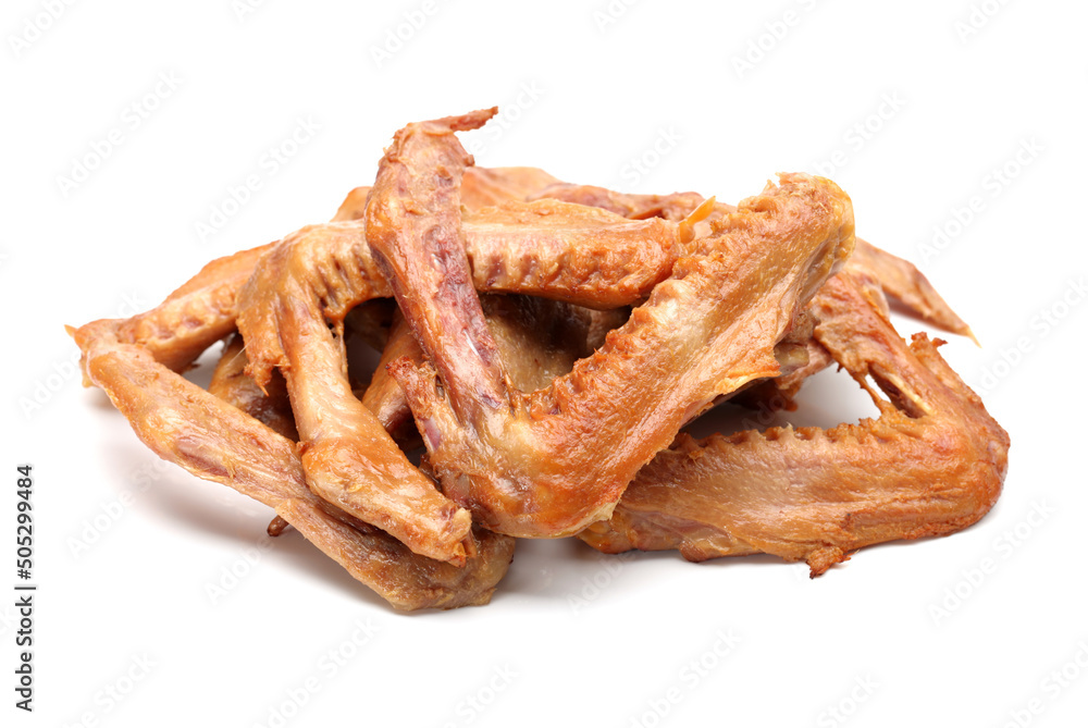 Wall mural chinese braised duck wings on white background