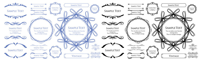 オシャレなフレーム。デザインテンプレート。ゴージャスな額のセット。
