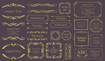 オシャレなフレーム。デザインテンプレート。ゴージャスな額のセット。