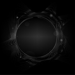 Chrome Styled Visualized Circle Wave, Dark Style