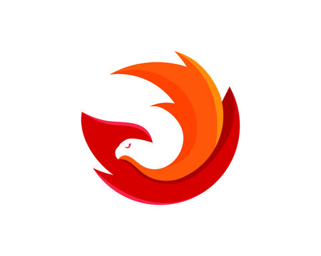 Abstract bird phoenix logo design