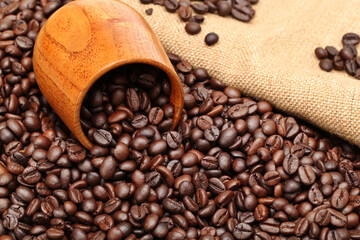 coffee beans in a cup