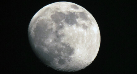 Moon in the night sky close up
