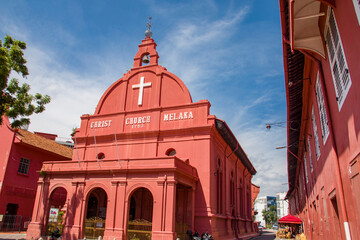 Malacca Malaysia 29th April 2022: Christ Church, Malacca is an 18th-century Anglican church in the...