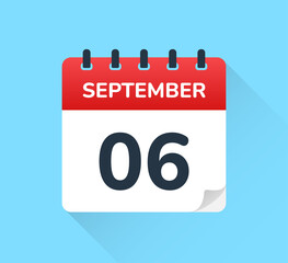 September 06 - Calendar icon vector.