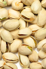 Pistachios on a white background