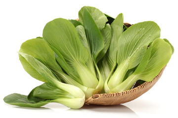 Obraz premium Pok Choi on white background