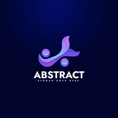 Vector Logo Illustration Abstract Gradient Colorful Style.