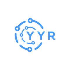 YYR technology letter logo design on white  background. YYR creative initials technology letter logo concept. YYR technology letter design.
