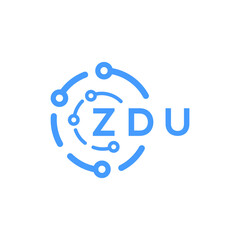 ZDU technology letter logo design on white  background. ZDU creative initials technology letter logo concept. ZDU technology letter design.
