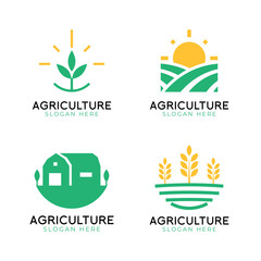 Agriculture logo collection with nature and plant concept for farm