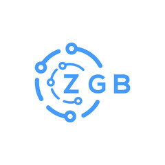 ZGB technology letter logo design on white  background. ZGB creative initials technology letter logo concept. ZGB technology letter design.
