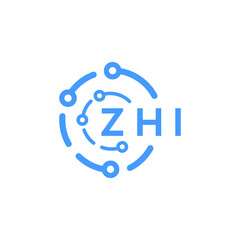 ZHI technology letter logo design on white  background. ZHI creative initials technology letter logo concept. ZHI technology letter design.
