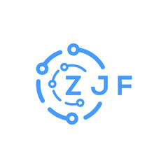ZJF technology letter logo design on white  background. ZJF creative initials technology letter logo concept. ZJF technology letter design.
