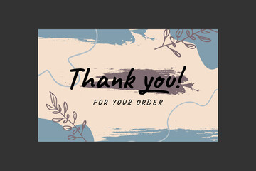 Thank you greeting card abstract design template