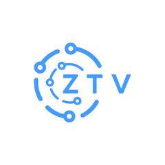 ZTV technology letter logo design on white  background. ZTV creative initials technology letter logo concept. ZTV technology letter design.