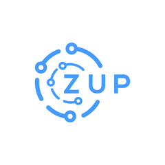 ZUP technology letter logo design on white  background. ZUP creative initials technology letter logo concept. ZUP technology letter design.